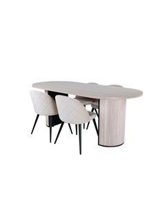 Matgrupp Bianca med Velvet matstolar, 200 × 90 cm 2