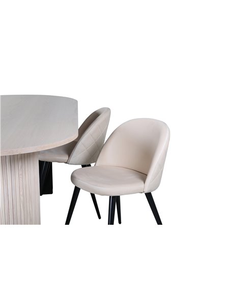 Matgrupp Bianca med Velvet matstolar, 200 × 90 cm