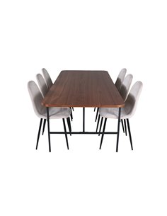 Matgrupp Uno med Polar matstolar, 200 × 90 cm 2