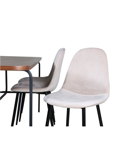 Matgrupp Uno med Polar matstolar, 200 × 90 cm