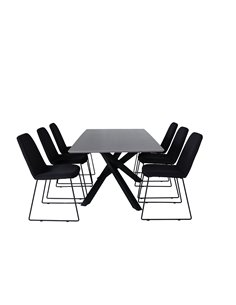 Matgrupp Piazza med Muce matstolar, 180 × 90 cm