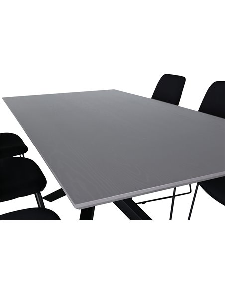Matgrupp Piazza med Muce matstolar, 180 × 90 cm