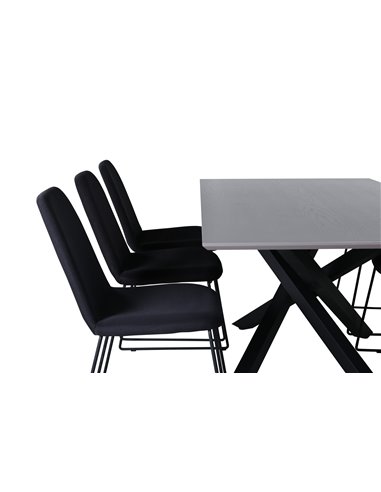 Matgrupp Piazza med Muce matstolar, 180 × 90 cm