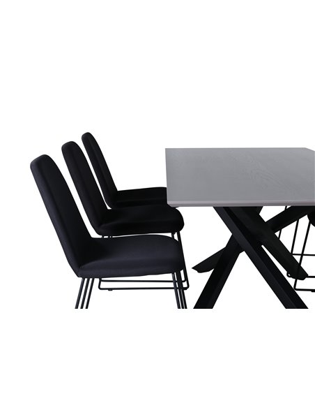 Matgrupp Piazza med Muce matstolar, 180 × 90 cm