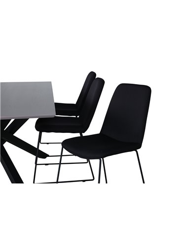 Matgrupp Piazza med Muce matstolar, 180 × 90 cm