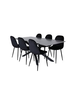 Matgrupp Piazza med Polar matstolar, 180 × 90 cm 2