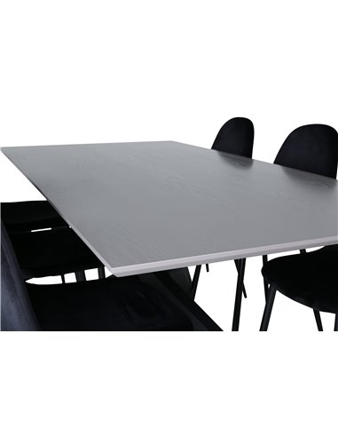 Matgrupp Piazza med Polar matstolar, 180 × 90 cm