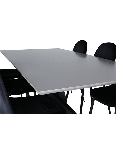 Matgrupp Piazza med Polar matstolar, 180 × 90 cm