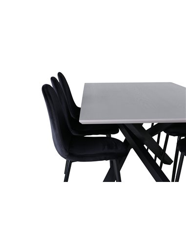Matgrupp Piazza med Polar matstolar, 180 × 90 cm