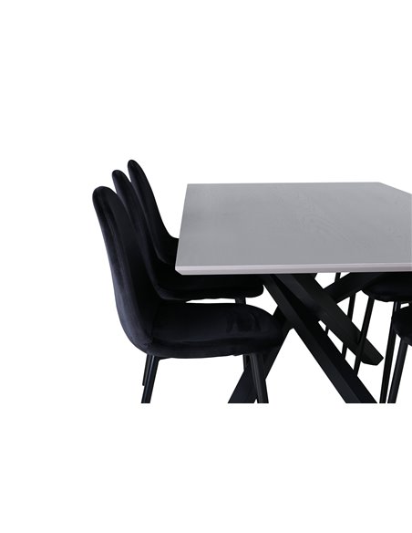 Matgrupp Piazza med Polar matstolar, 180 × 90 cm