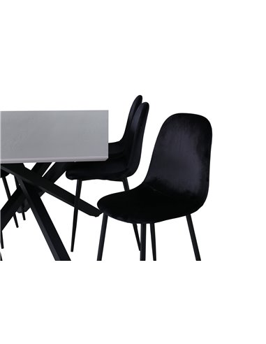 Matgrupp Piazza med Polar matstolar, 180 × 90 cm