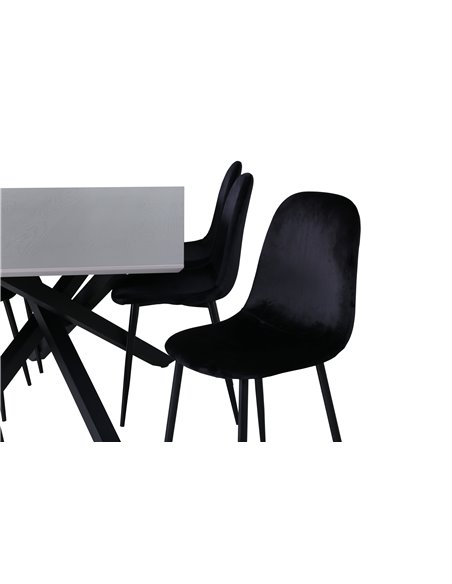 Matgrupp Piazza med Polar matstolar, 180 × 90 cm