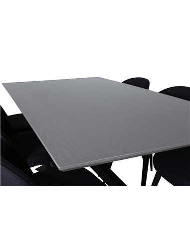 Matgrupp Piazza med Velvet matstolar, 180 × 90 cm