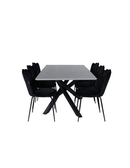 Matgrupp Piazza med Limhamn matstolar, 180 × 90 cm
