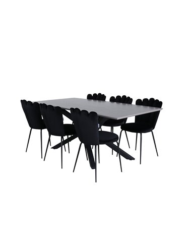 Matgrupp Piazza med Limhamn matstolar, 180 × 90 cm