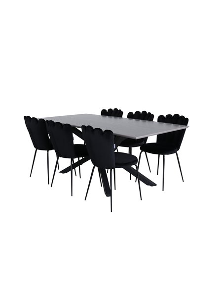 Matgrupp Piazza med Limhamn matstolar, 180 × 90 cm