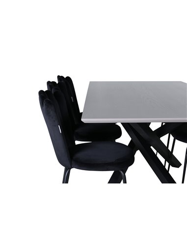 Matgrupp Piazza med Limhamn matstolar, 180 × 90 cm