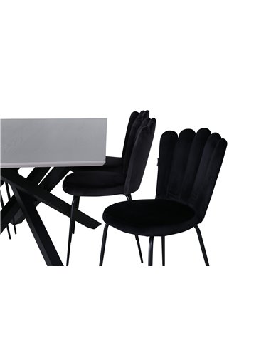 Matgrupp Piazza med Limhamn matstolar, 180 × 90 cm