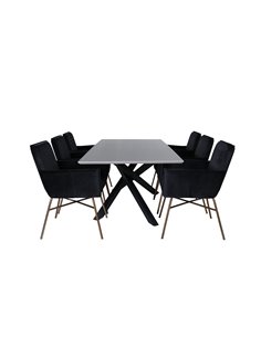 Matgrupp Piazza med Petra matstolar, 180 × 90 cm