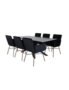Matgrupp Piazza med Petra matstolar, 180 × 90 cm 2