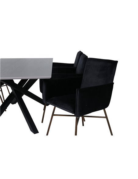 Matgrupp Piazza med Petra matstolar, 180 × 90 cm
