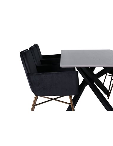 Matgrupp Piazza med Petra matstolar, 180 × 90 cm
