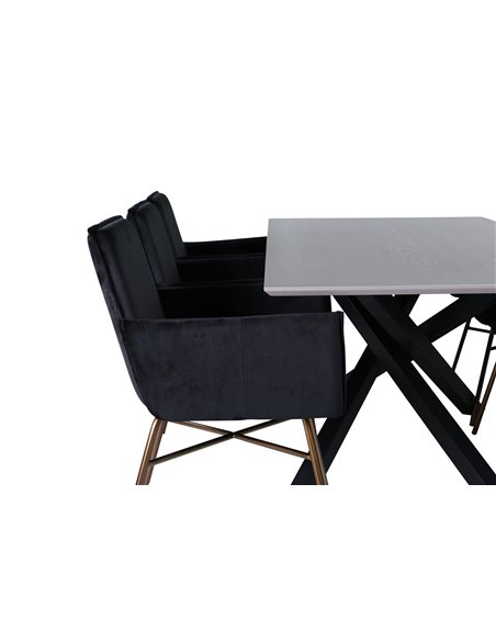 Matgrupp Piazza med Petra matstolar, 180 × 90 cm