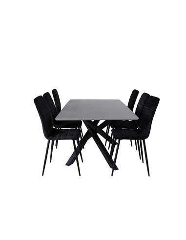Matgrupp Piazza med Windu matstolar, 180 × 90 cm