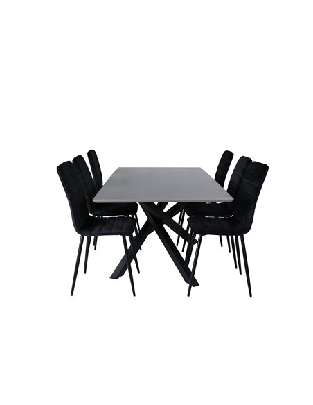 Matgrupp Piazza med Windu matstolar, 180 × 90 cm