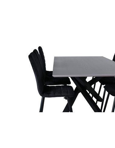 Matgrupp Piazza med Windu matstolar, 180 × 90 cm