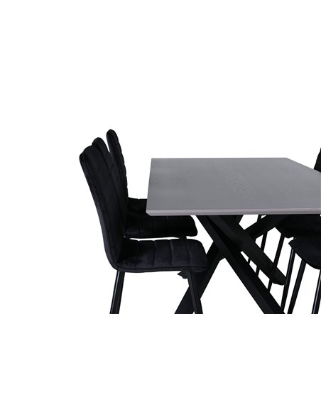 Matgrupp Piazza med Windu matstolar, 180 × 90 cm