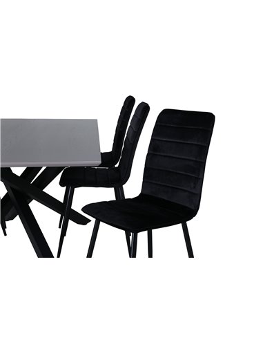 Matgrupp Piazza med Windu matstolar, 180 × 90 cm