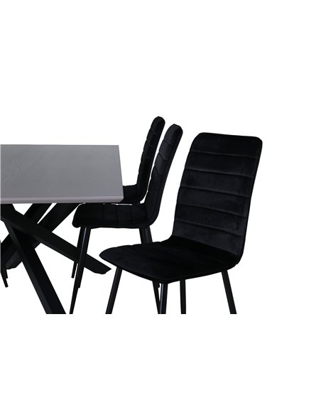 Matgrupp Piazza med Windu matstolar, 180 × 90 cm