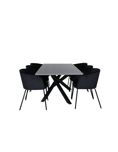 Matgrupp Piazza med Berit matstolar, 180 × 90 cm