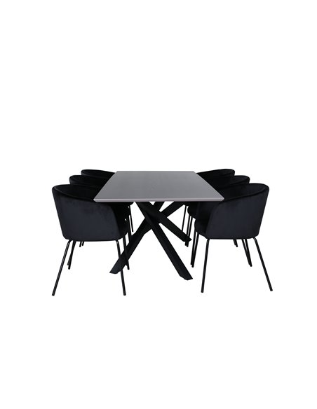 Matgrupp Piazza med Berit matstolar, 180 × 90 cm