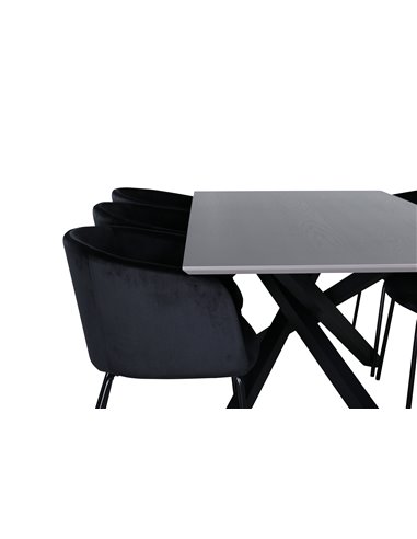 Matgrupp Piazza med Berit matstolar, 180 × 90 cm