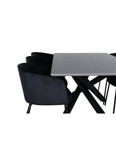 Matgrupp Piazza med Berit matstolar, 180 × 90 cm