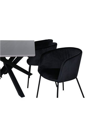Matgrupp Piazza med Berit matstolar, 180 × 90 cm