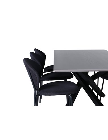 Matgrupp Piazza med Vault matstolar, 180 × 90 cm