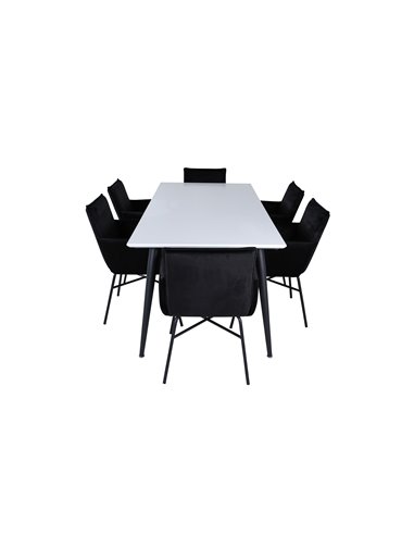 Matgrupp Jimmy med Petra matstolar, 195 × 90 cm