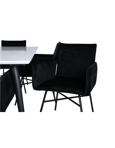 Matgrupp Jimmy med Petra matstolar, 195 × 90 cm