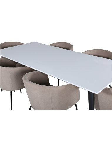 Matgrupp Jimmy med Berit matstolar, 195 × 90 cm