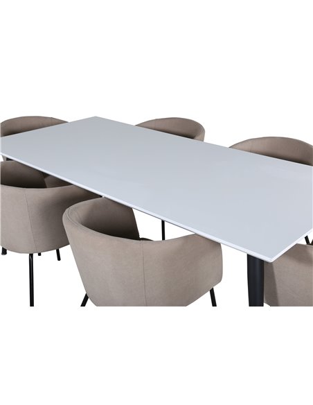 Matgrupp Jimmy med Berit matstolar, 195 × 90 cm