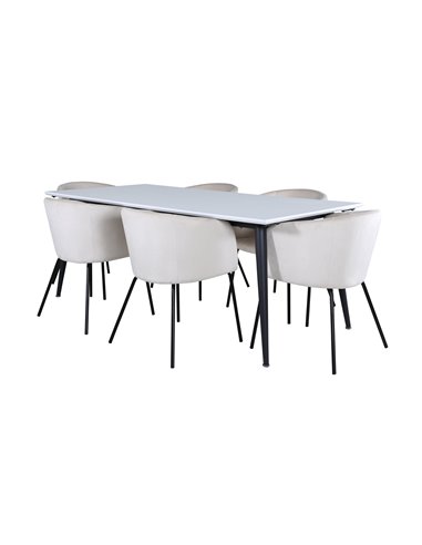 Matgrupp Jimmy med Berit matstolar, 195 × 90 cm