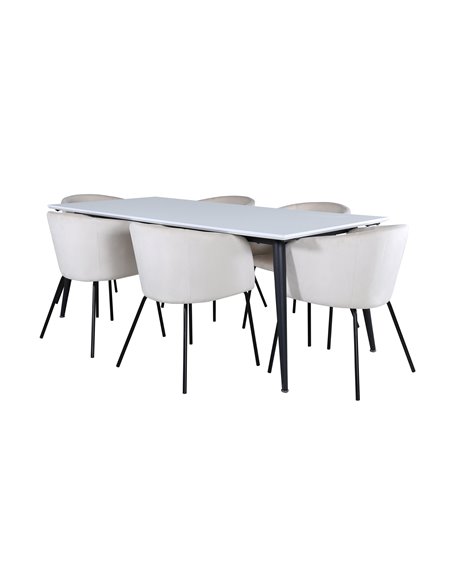 Matgrupp Jimmy med Berit matstolar, 195 × 90 cm