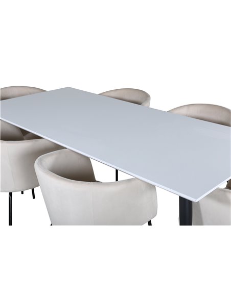 Matgrupp Jimmy med Berit matstolar, 195 × 90 cm