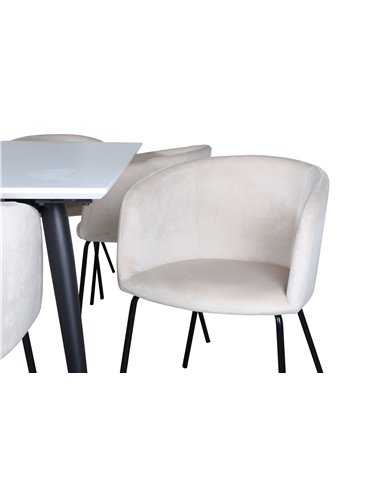 Matgrupp Jimmy med Berit matstolar, 195 × 90 cm