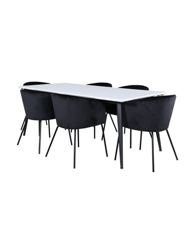Matgrupp Jimmy med Berit matstolar, 195 × 90 cm
