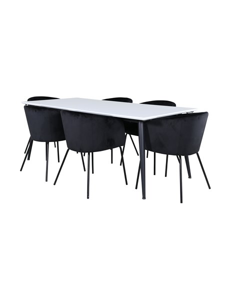 Matgrupp Jimmy med Berit matstolar, 195 × 90 cm