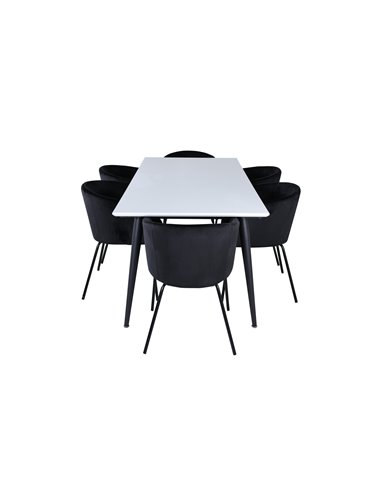 Matgrupp Jimmy med Berit matstolar, 195 × 90 cm